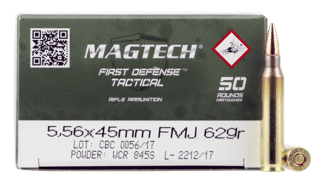 Magtech 5.56 NATO 62 grain ammunition.